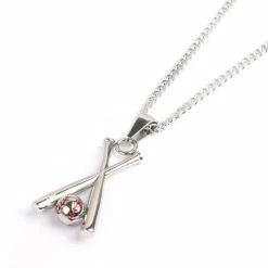Hall Of Fame Jewelry HOF Jewelry Stainless X Baseball Bat Pendant Necklace